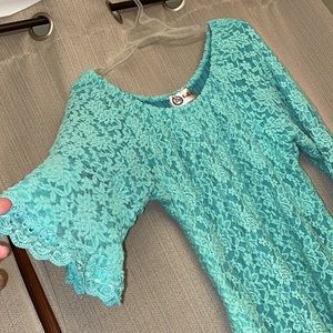 Women’s Teal Stretch Lace Dress -XL